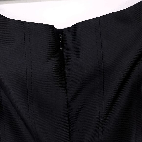 Rickie Freeman Teri Jon Silk Fit Flare Dress Size 10 Black Pleated Sleeveles - Picture 10 of 11